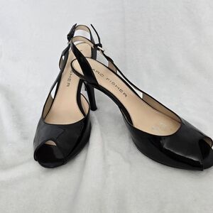 Marc Jacobs Patent leather open toe high heels pumps sz 9.5 M EUC black
